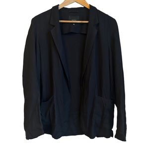 Aritzia Talula Black Lighweight Blazer Open Front Size 8 Office Casual Jacket